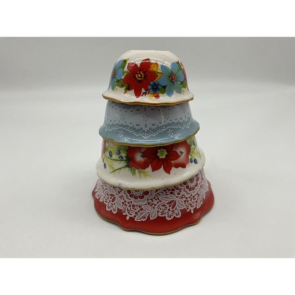 Pioneer Woman ~ Set Of 4 Nesting Measuring Bowls ~ Vintage Floral Kitchenware - Picture 6 of 16